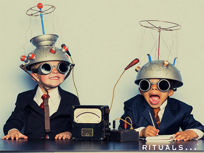 Two kids having fun playing